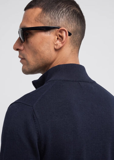 Barbour Pullover Cotton half zip knitted jumper - navy