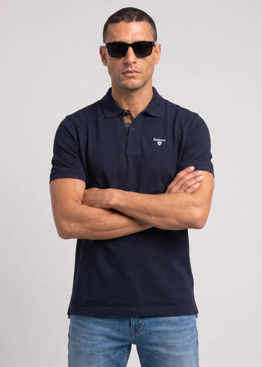 Barbour Polos Barbour tartan pique tailored polo shirt - new navy