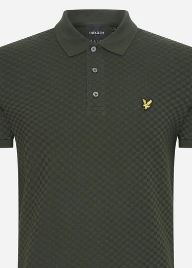 Lyle & Scott Polo's Grid texture polo shirt - mountain moss