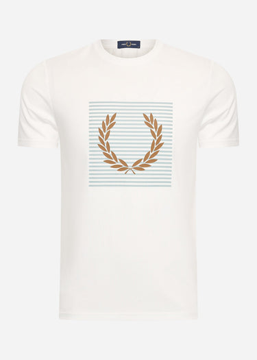Fred Perry T-shirts Striped laurel wreath t-shirt - snow white