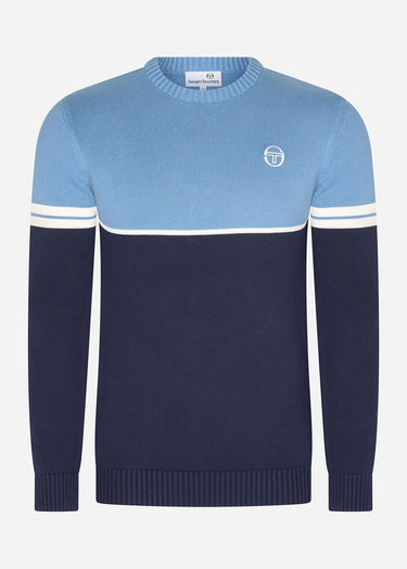 Sergio Tacchini Truien Orion knit knitted jumper - coronet blue maritime blue gardenia