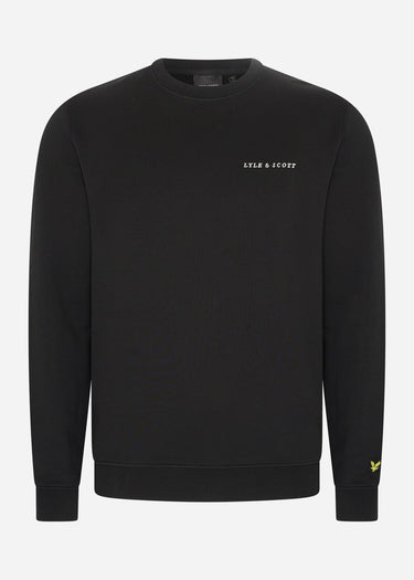 Lyle & Scott Truien Embroidered crew neck sweatshirt - jet black white