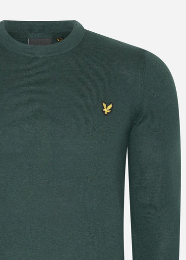 Lyle & Scott Truien Cotton merino crew neck jumper - argyle teal