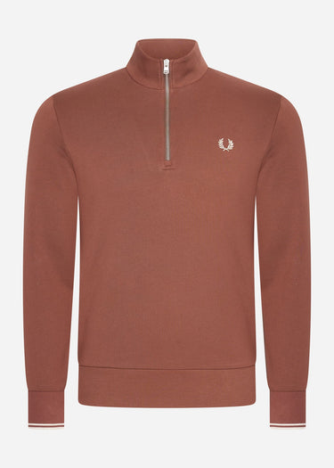 Fred Perry Truien Half zip sweatshirt - whisky brown porridge marl