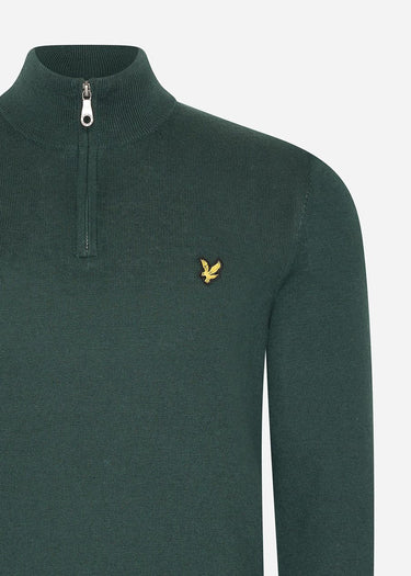 Lyle & Scott Truien Cotton merino quarter zip jumper - argyle teal