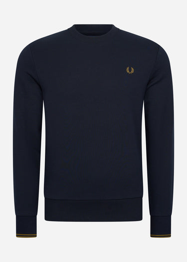 Fred Perry Truien Crew neck sweatshirt - navy dark caramel