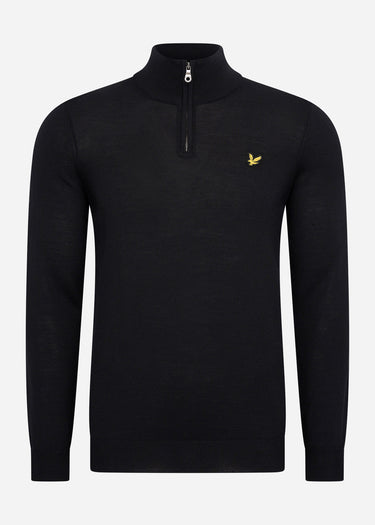 Lyle & Scott Truien Premium quarter zip merino mix - jet black