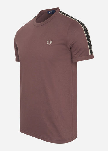 Fred Perry T-shirts Contrast tape ringer t-shirt - brick warm grey
