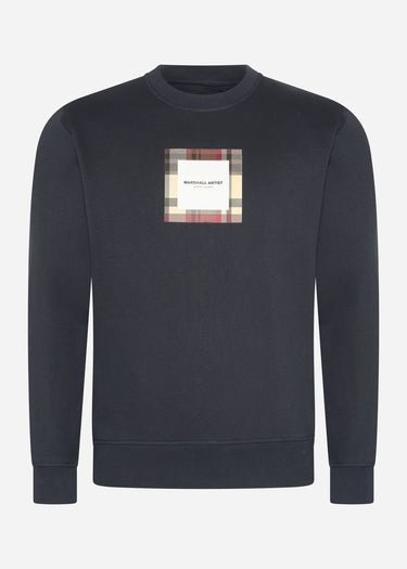 Marshall Artist Truien UK ism box logo crewneck - navy
