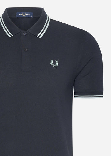 Fred Perry Polo's Twin tipped fred perry shirt - navy-silver blue silver blue