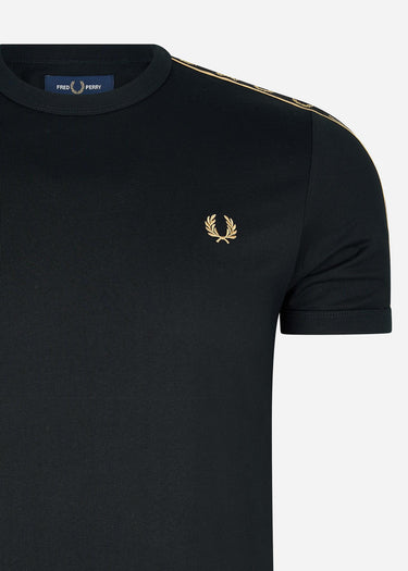 Fred Perry T-shirts Contrast tape ringer t-shirt - black stone