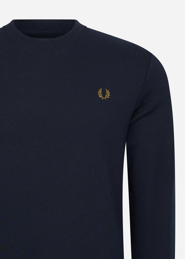 Fred Perry Truien Crew neck sweatshirt - navy dark caramel