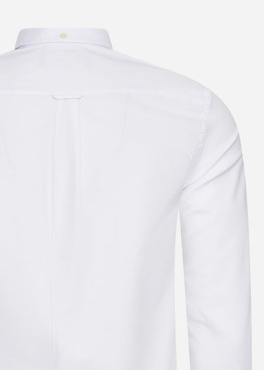 Lyle & Scott Overhemden Tonal eagle regular fit light weight oxford shirt - white