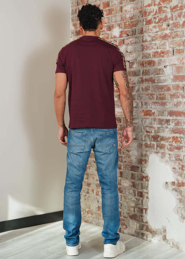 Fred Perry T-shirts Contrast tape ringer t-shirt - oxblood champagne
