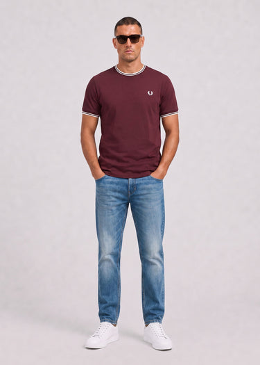 Fred Perry T-Shirts Twin tipped t-shirt - oxblood ecru