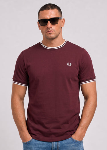 Fred Perry T-Shirts Twin tipped t-shirt - oxblood ecru