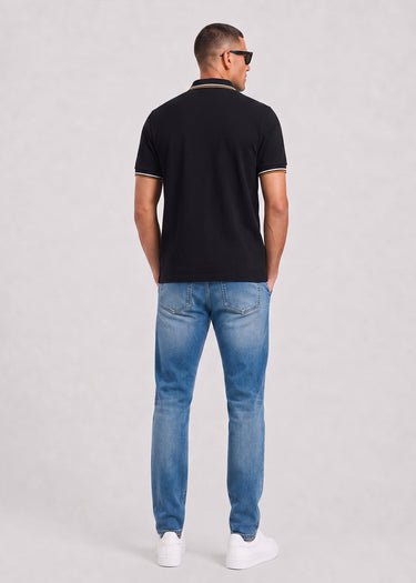 Fred Perry Poloshirts Twin tipped polo - black ecru dark caramel