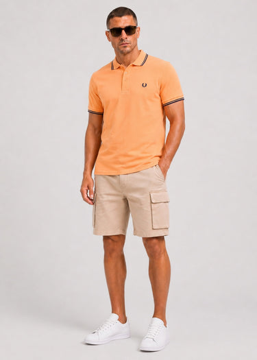 Fred Perry Polo's Twin tipped fred perry shirt - peach french navy french navy