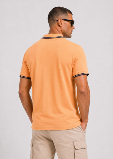 Fred Perry Polo's Twin tipped fred perry shirt - peach french navy french navy