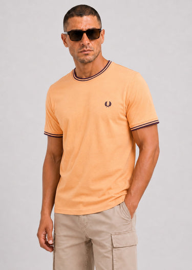 Fred Perry T-shirts Twin tipped t-shirt - peach french navy french navy