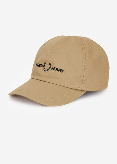 Fred Perry Petten Graphic branded twill cap - warm stone