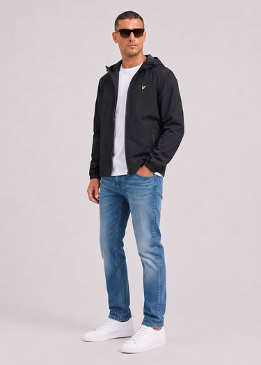 Lyle & Scott Jacken Contrast zip through hooded jacket - jet black gunmetal