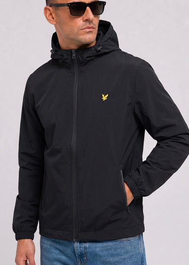 Lyle & Scott Jacken Contrast zip through hooded jacket - jet black gunmetal