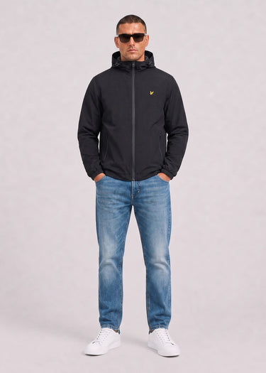 Lyle & Scott Jacken Contrast zip through hooded jacket - jet black gunmetal