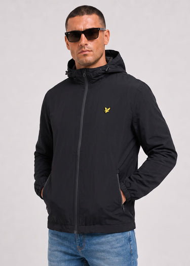 Lyle & Scott Jacken Contrast zip through hooded jacket - jet black gunmetal