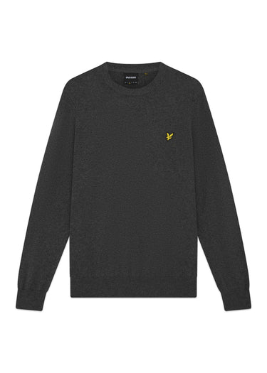 Lyle & Scott Pullover Cotton merino crew neck jumper - charcoal marl