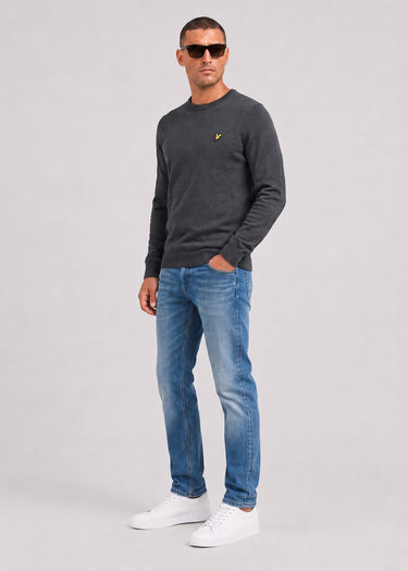 Lyle & Scott Pullover Cotton merino crew neck jumper - charcoal marl