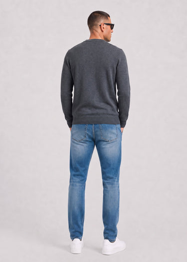 Lyle & Scott Pullover Cotton merino crew neck jumper - charcoal marl