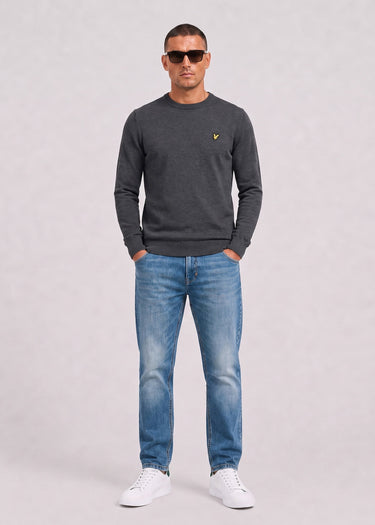 Lyle & Scott Pullover Cotton merino crew neck jumper - charcoal marl