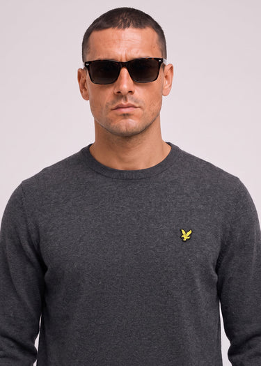 Lyle & Scott Pullover Cotton merino crew neck jumper - charcoal marl