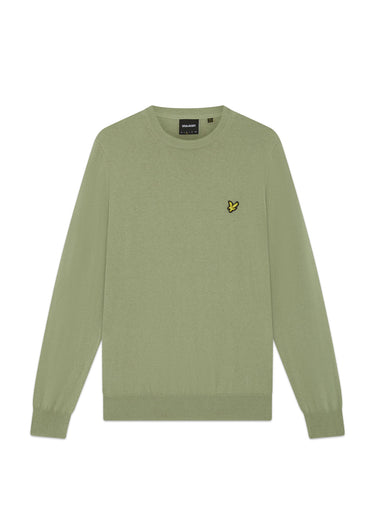 Lyle & Scott Pullover Cotton merino crew neck jumper - smoke olive