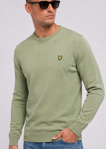 Lyle & Scott Pullover Cotton merino crew neck jumper - smoke olive