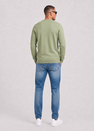 Lyle & Scott Pullover Cotton merino crew neck jumper - smoke olive