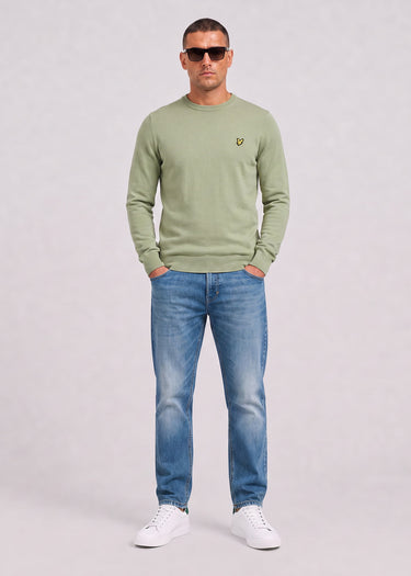 Lyle & Scott Pullover Cotton merino crew neck jumper - smoke olive