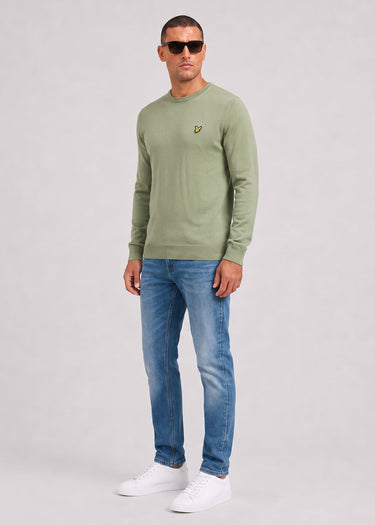 Lyle & Scott Pullover Cotton merino crew neck jumper - smoke olive