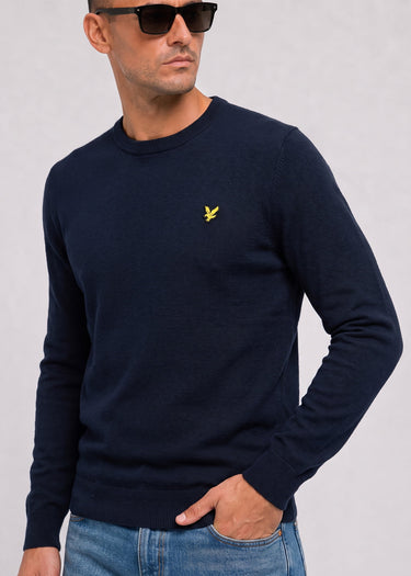 Lyle & Scott Truien Cotton merino crew neck jumper - dark navy