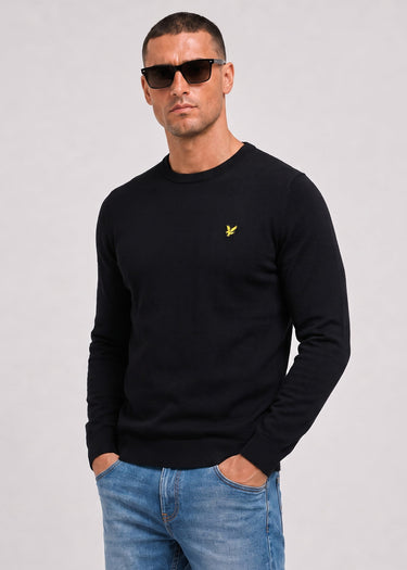 Lyle & Scott Pullover Cotton merino crew neck jumper - jet black
