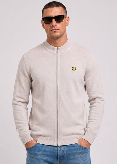 Lyle & Scott Vesten Relaxed cotton merino full zip jumper - cove
