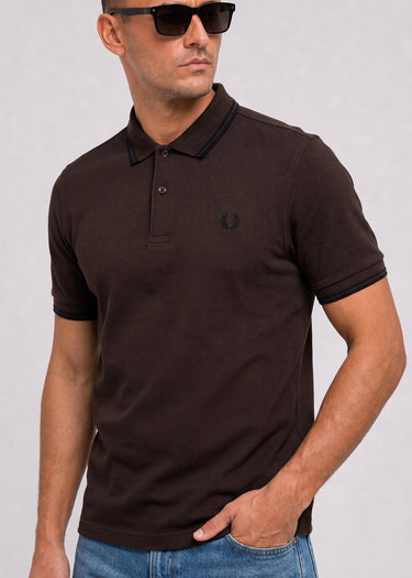 Fred Perry Poloshirts Twin tipped polo - rich brown black