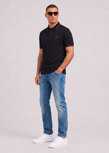 Fred Perry Poloshirts Twin tipped polo - black plum plum