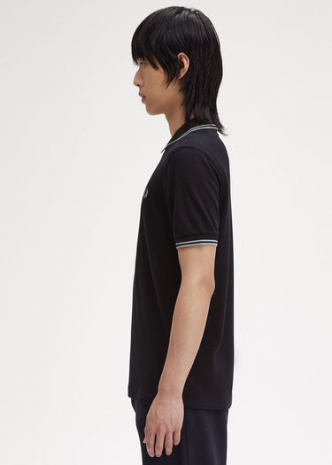 Fred Perry Polo's Twin tipped fred perry shirt - navy-silver blue silver blue