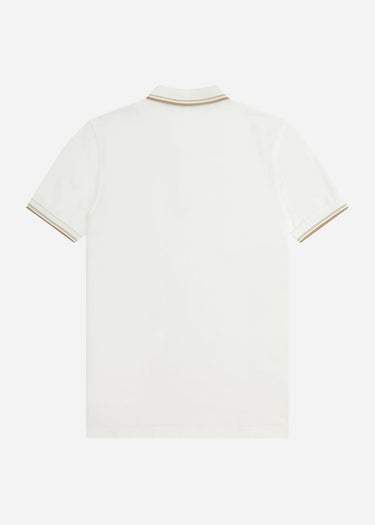 Fred Perry Polo's Twin tipped Fred Perry shirt - snow white oatmeal white stone