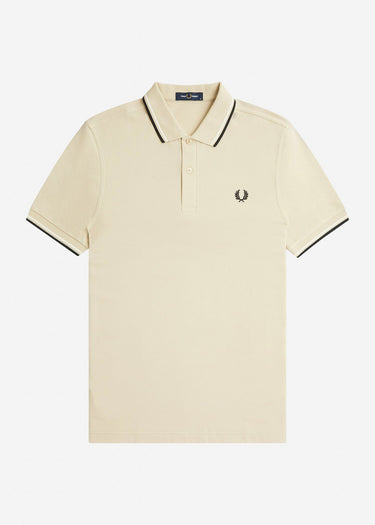 Fred Perry Polo's Twin tipped fred perry shirt - oatmeal ecru blk