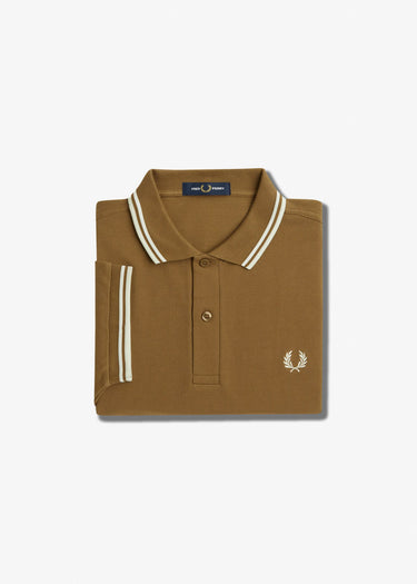 Fred Perry Polo's Twin tipped Fred Perry shirt - shaded stone snow white ecru