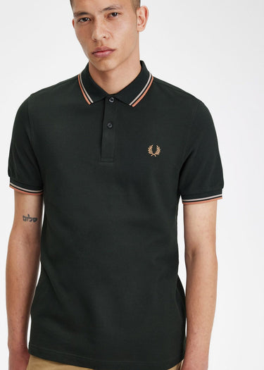 Fred Perry Polo's Twin tipped fred perry shirt - night green