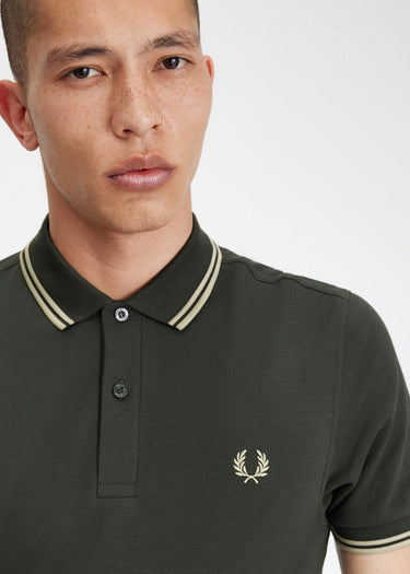 Fred Perry Polo's Twin tipped fred perry shirt - field green oatmeal